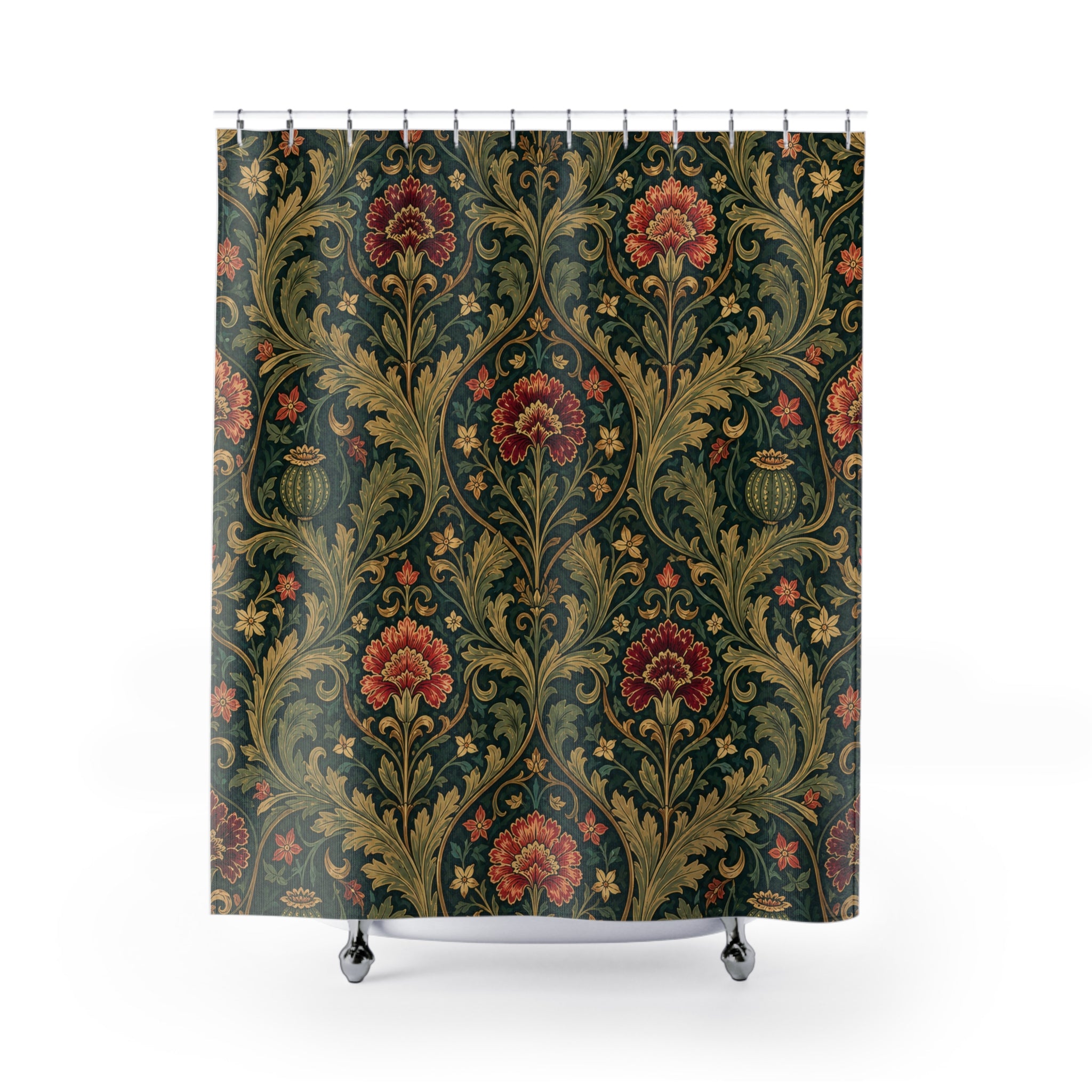William Morris Acanthus Floral Shower Curtain