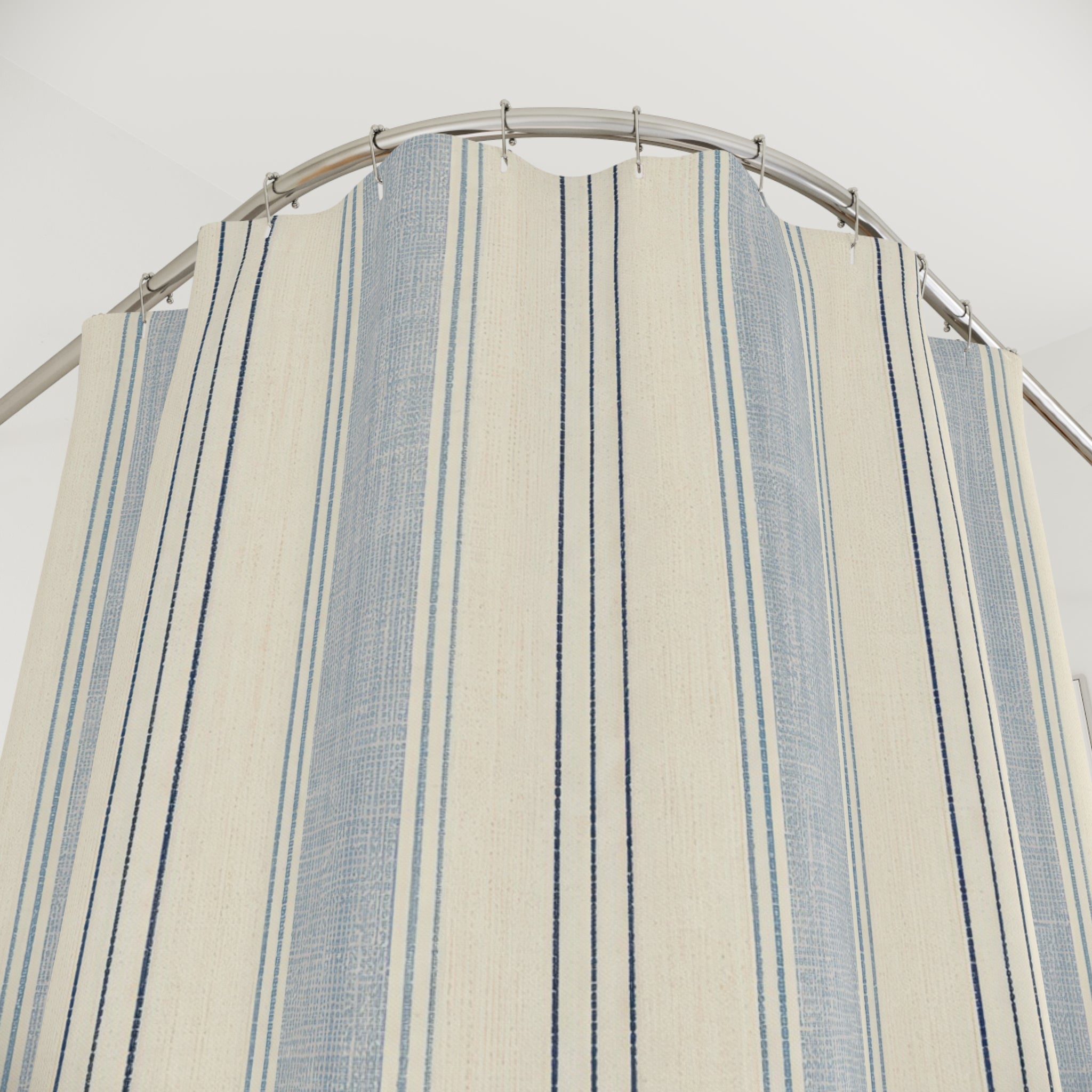 Coastal Pale Indigo Stripe Shower Curtain