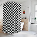 Black and White Buffalo Check Shower Curtain