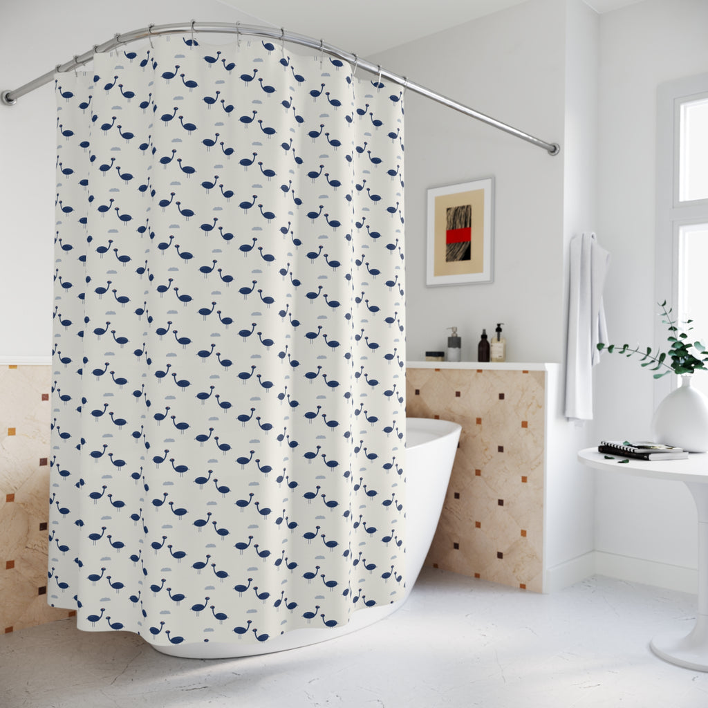 Chinoiserie Crane Shower Curtain – Blue & White