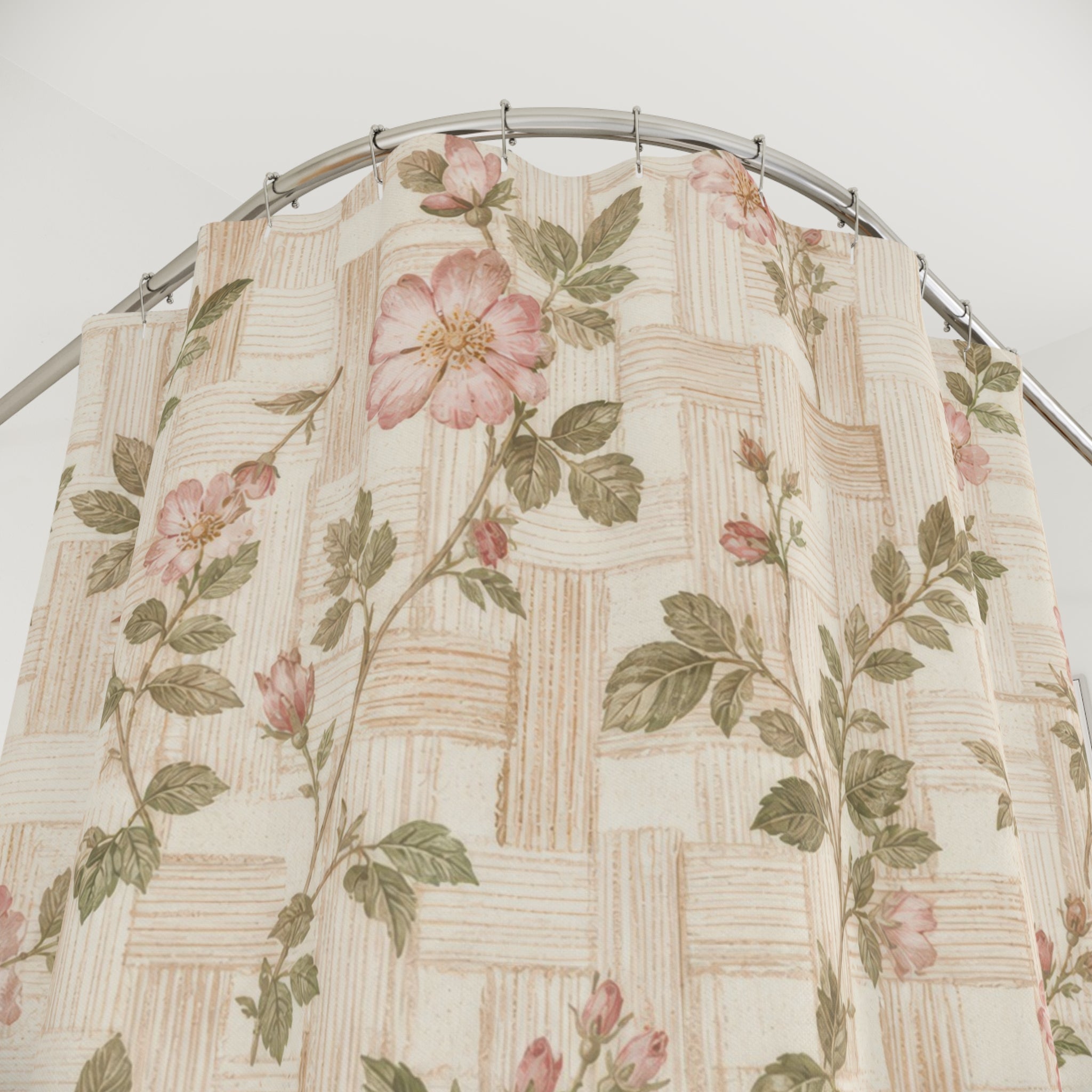 Rose Vine Lattice Shower Curtain