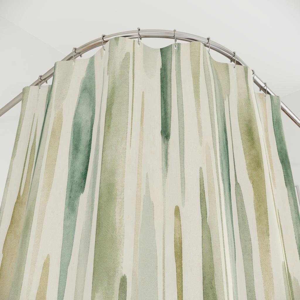 Jade Vertical Stroke Shower Curtain