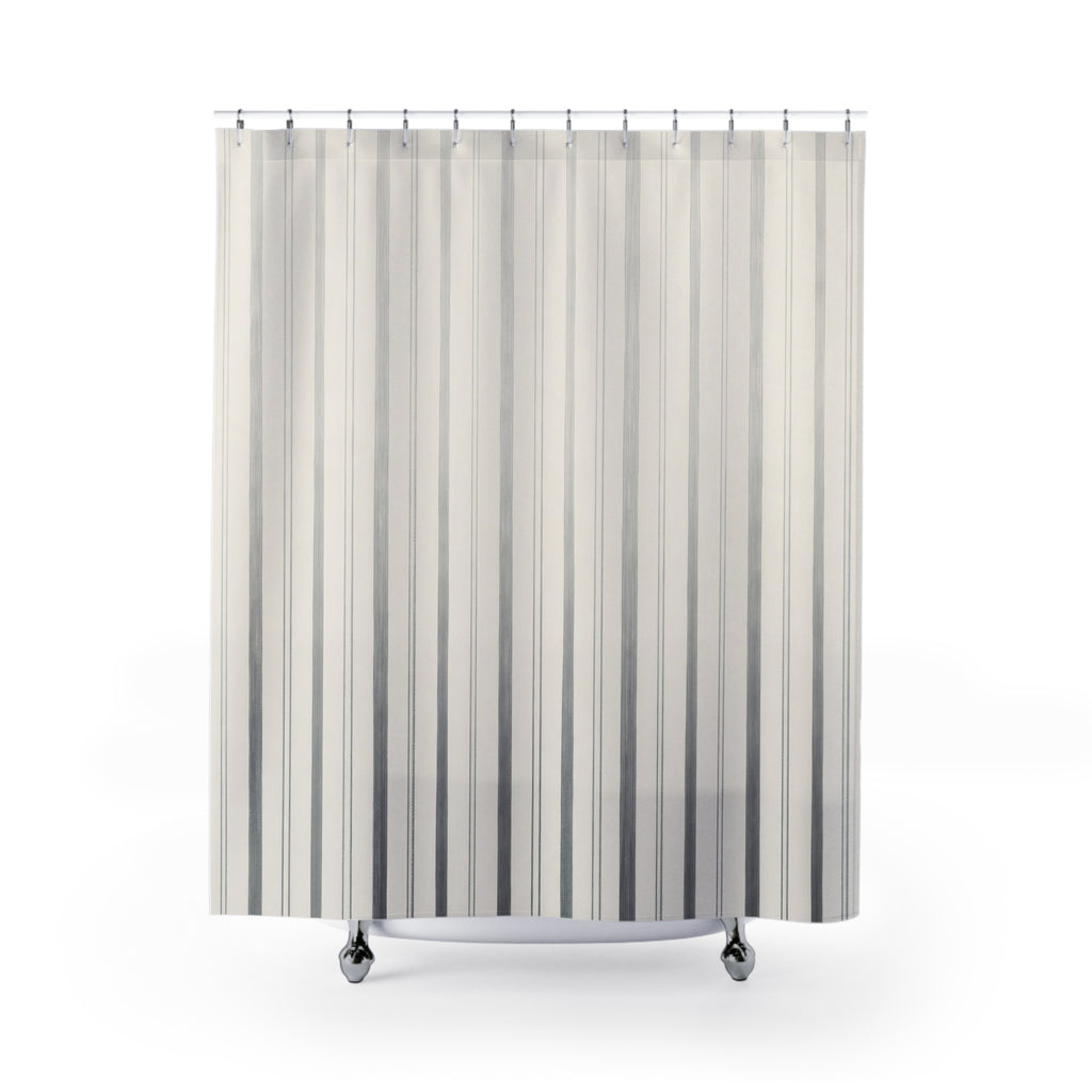 Ombre Grey Pinstripe Shower Curtain