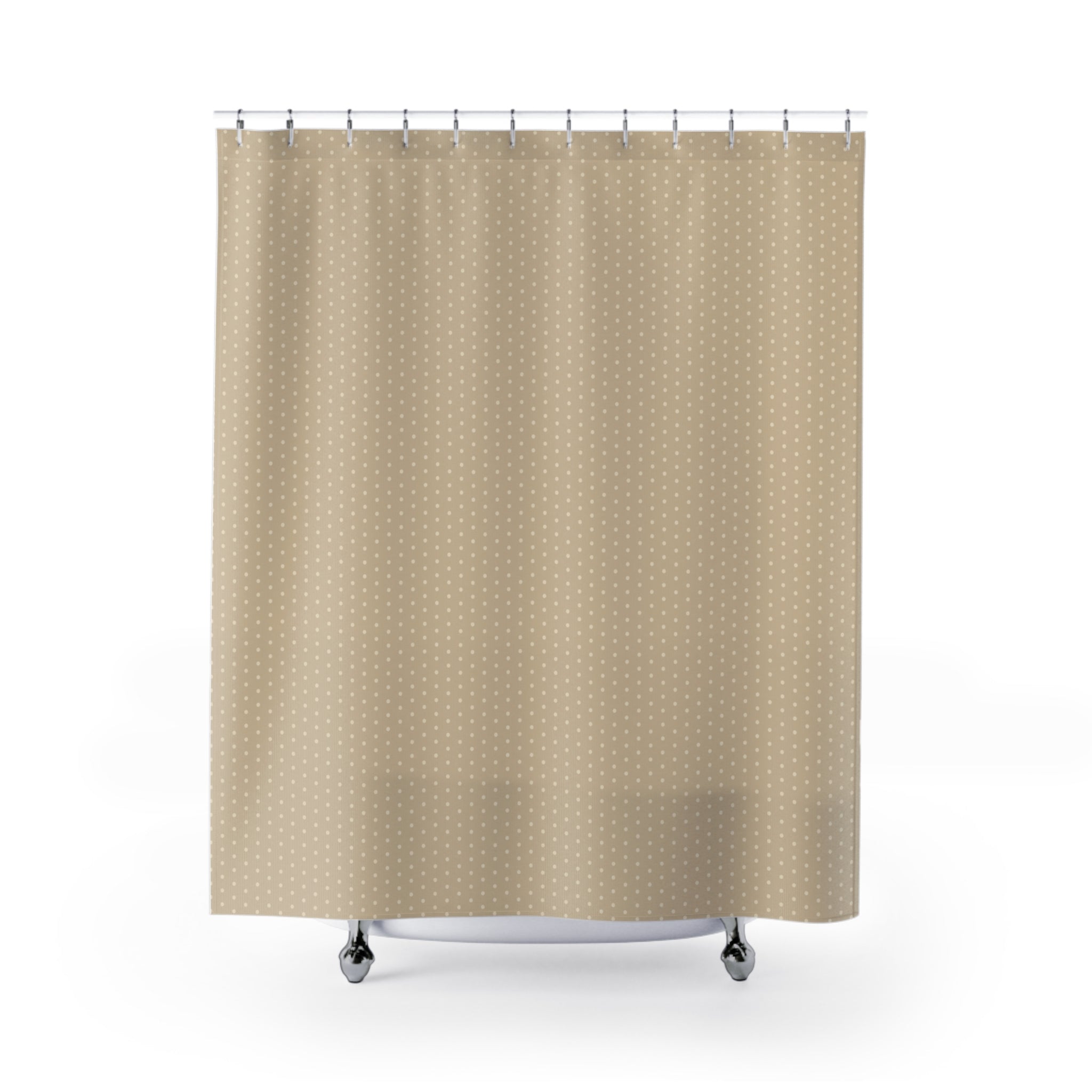 Cream and Beige Tonal Polka Dot Shower Curtain