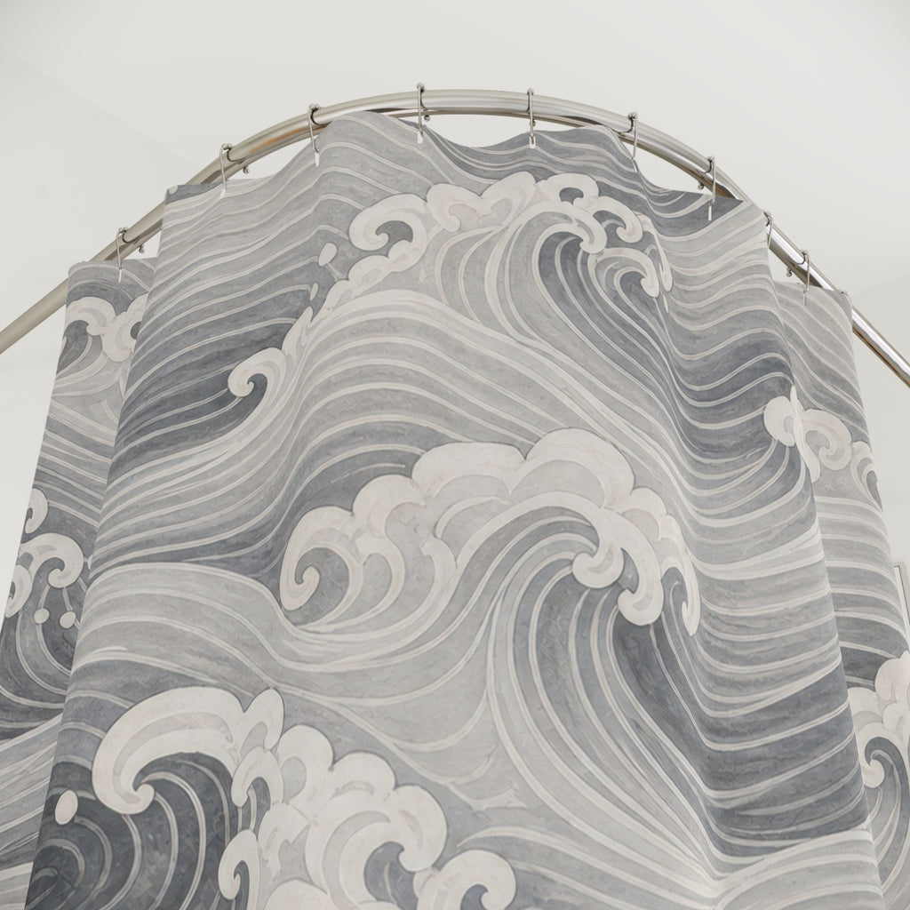 Grey Ocean Water Shower Curtain
