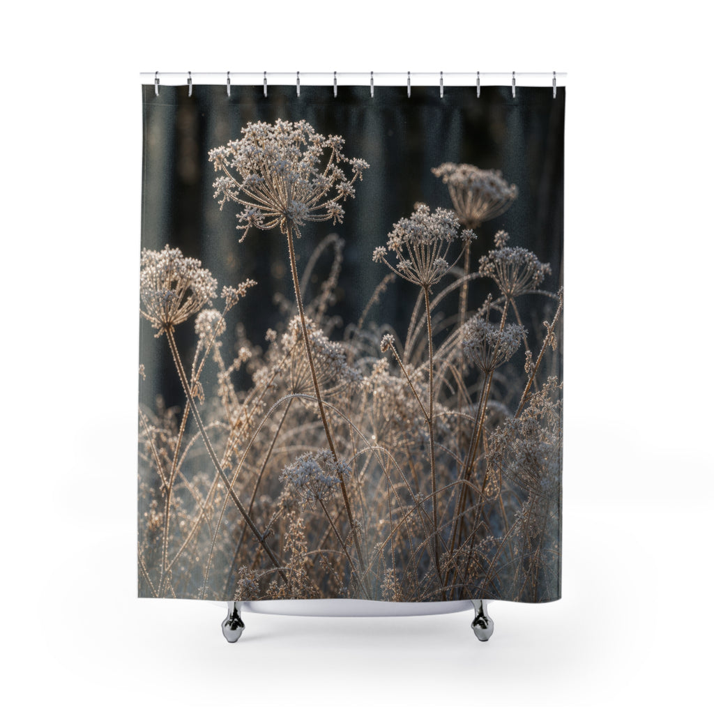 Frosted Queen Anne Lace Photo Shower Curtain