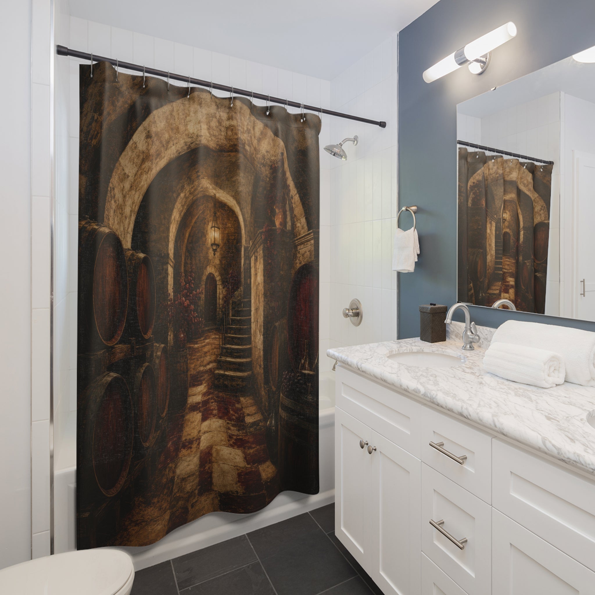 Unique Wine Cellar Shower Curtain