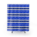 Greek Shower Curtain: Aegean Blue Stripe