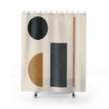 Black Mustard Circle Block Shower Curtain