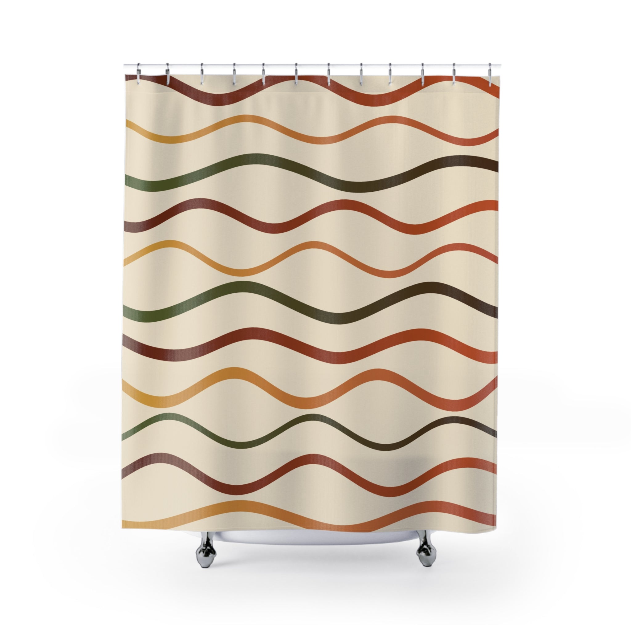 70s Ribbon Swirl Shower Curtain