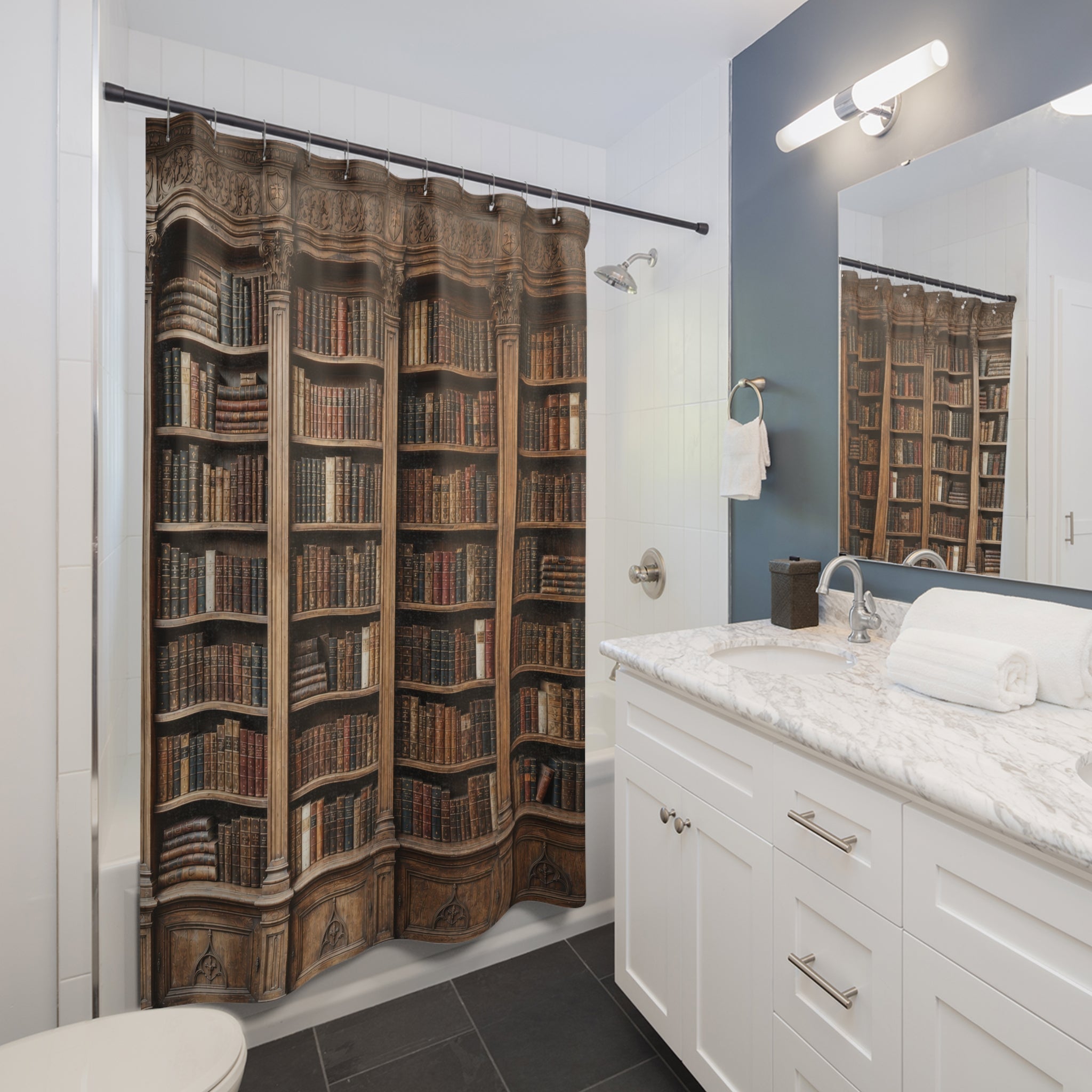 Vintage Library Shower Curtain