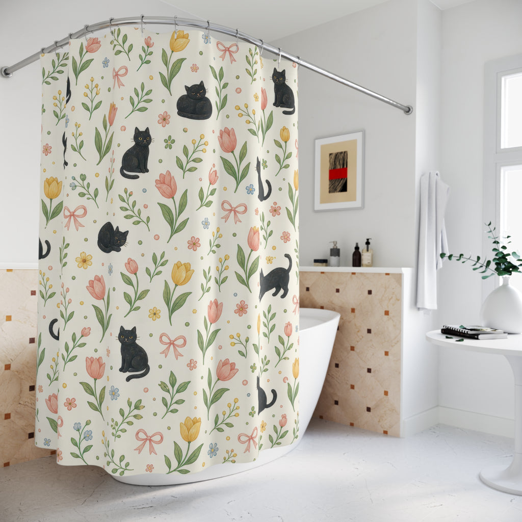 Black Cat Shower Curtain