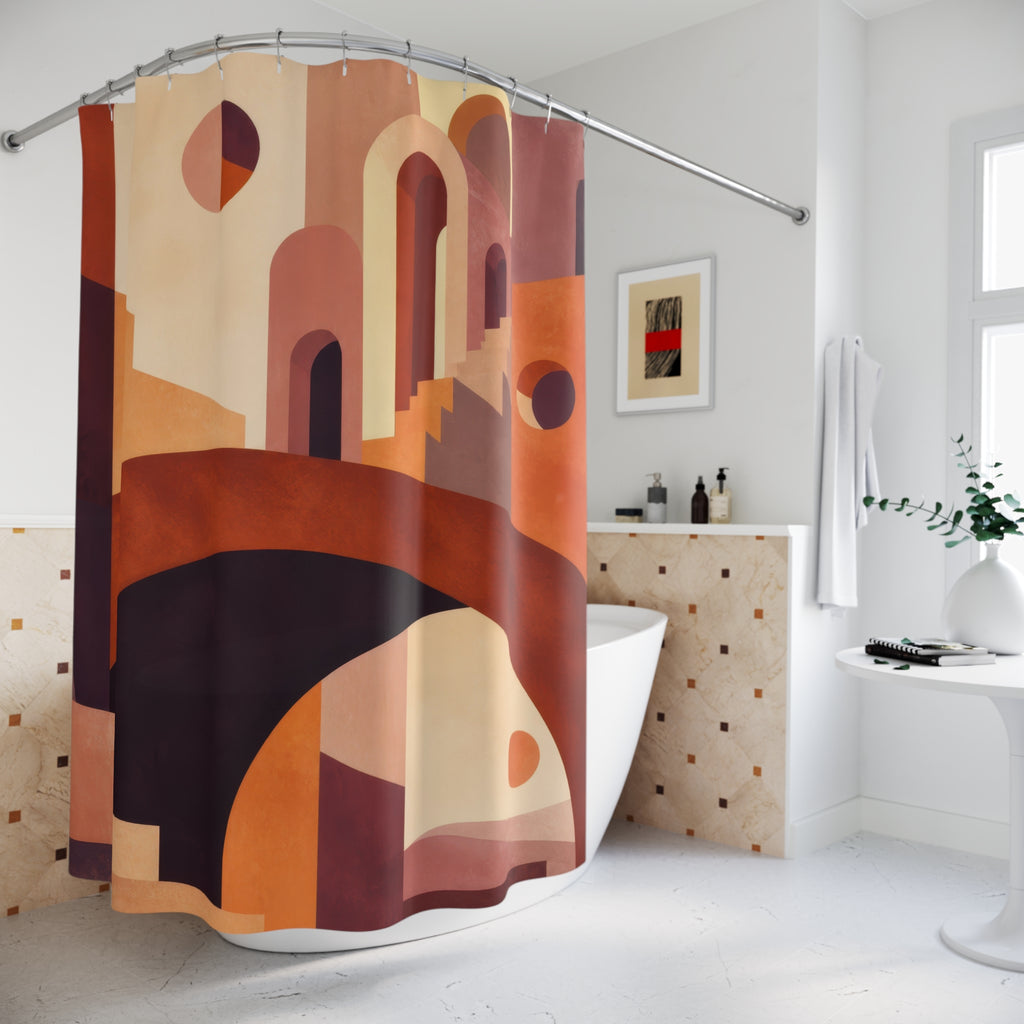 Terracotta Arches Designer Shower Curtain