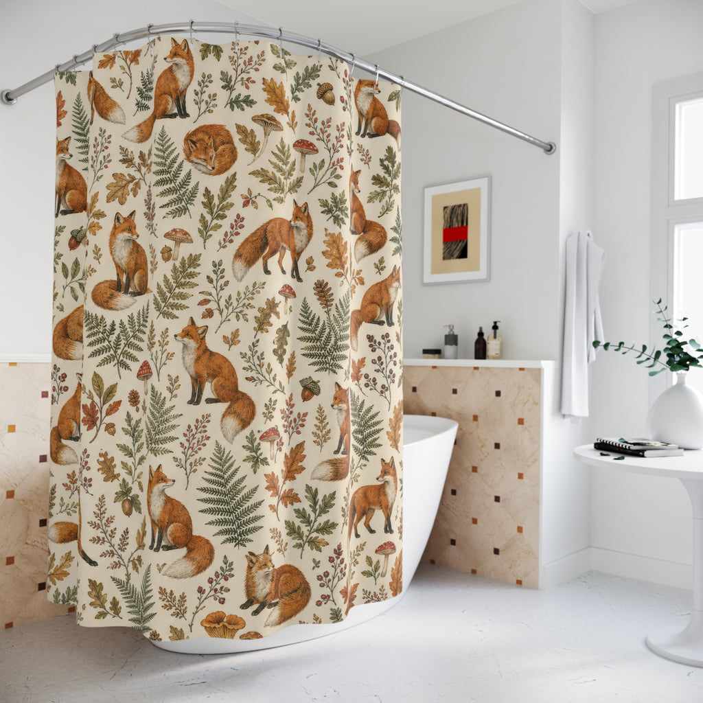 Woodland Animal Repeat Fox Shower Curtain