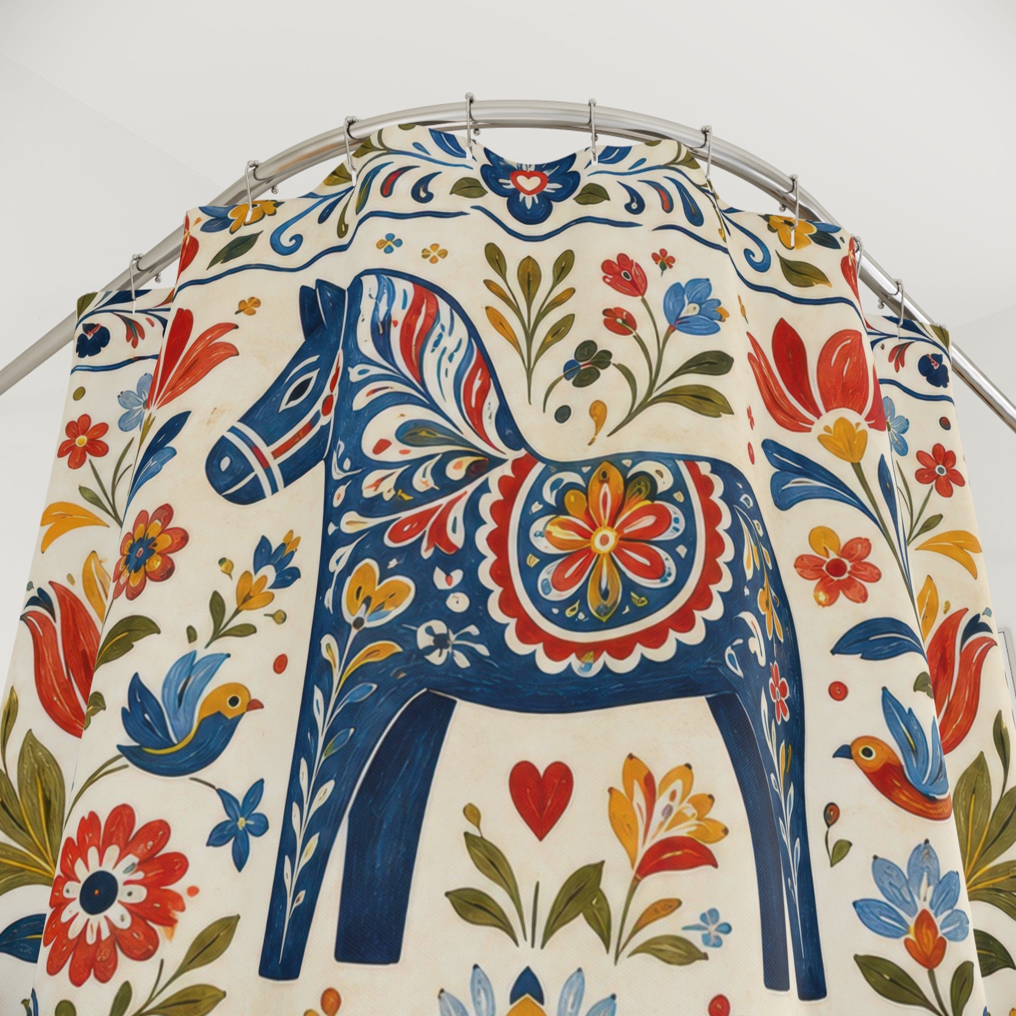 Colorful Folk Animal Unique Elephant Shower Curtain