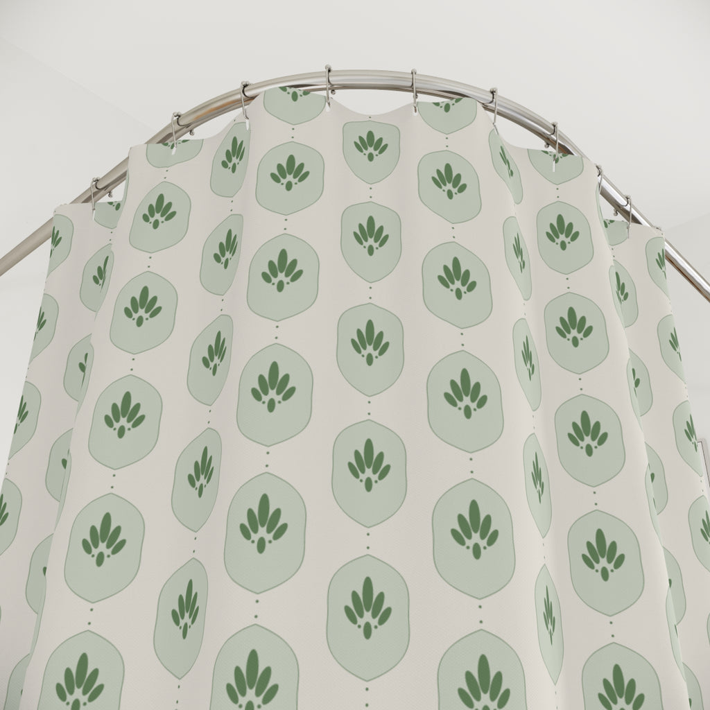 Sage Green Damask Shower Curtain – Botanical Ogee