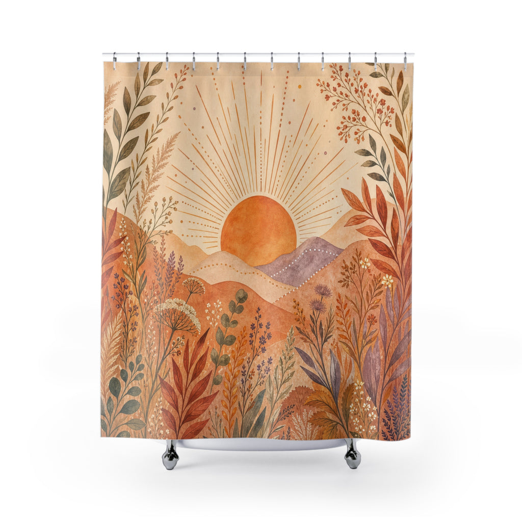 Boho Desert Sunrise Shower Curtain