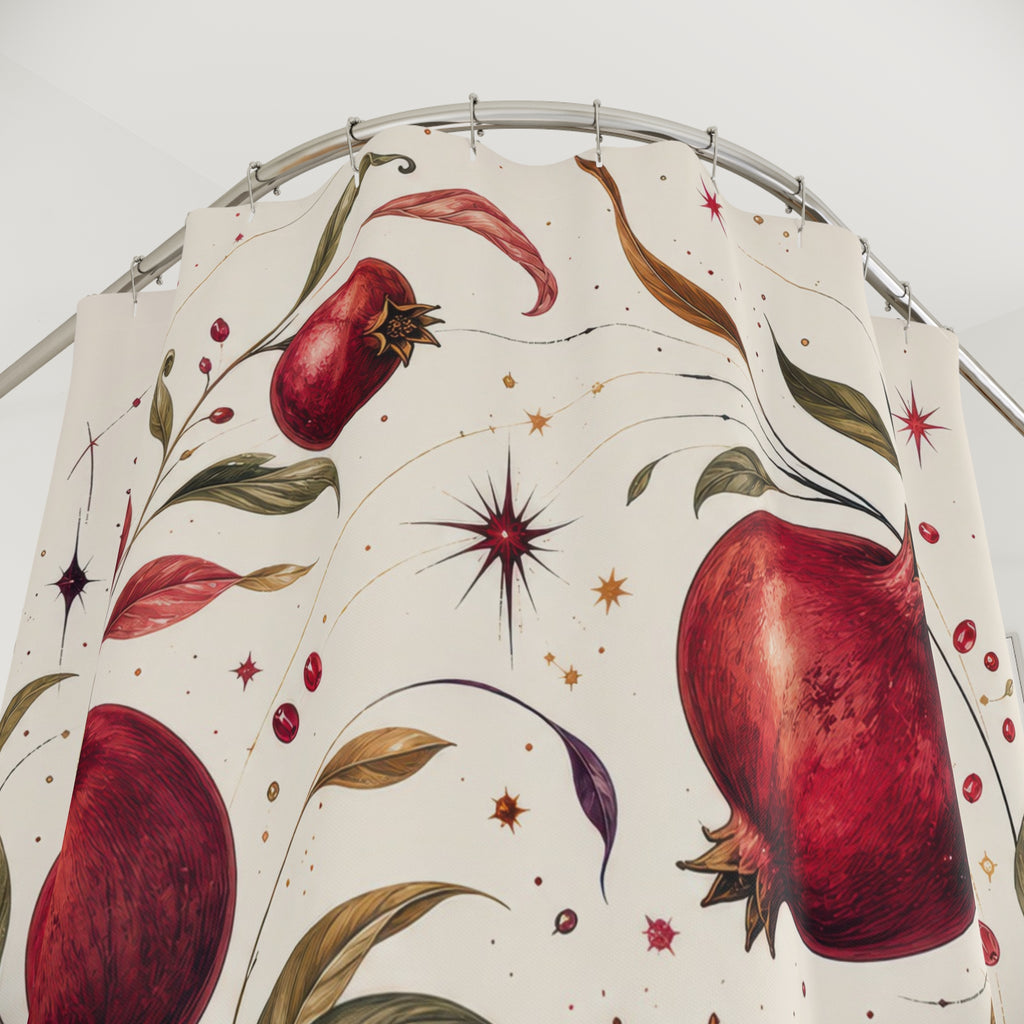 Surreal Pomegranate Orbit Shower Curtain