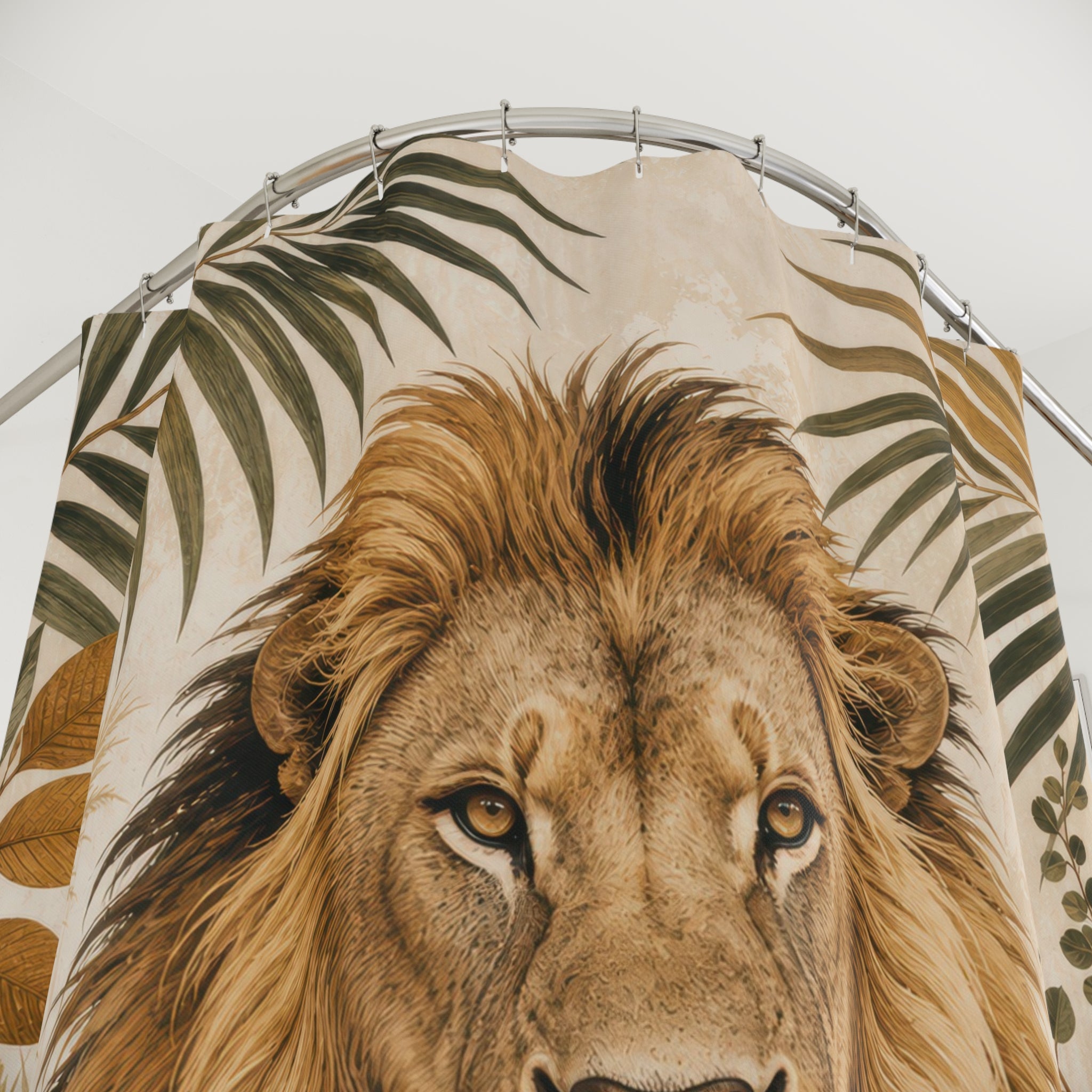 Tropical Palm Animal Portrait Shower Curtain