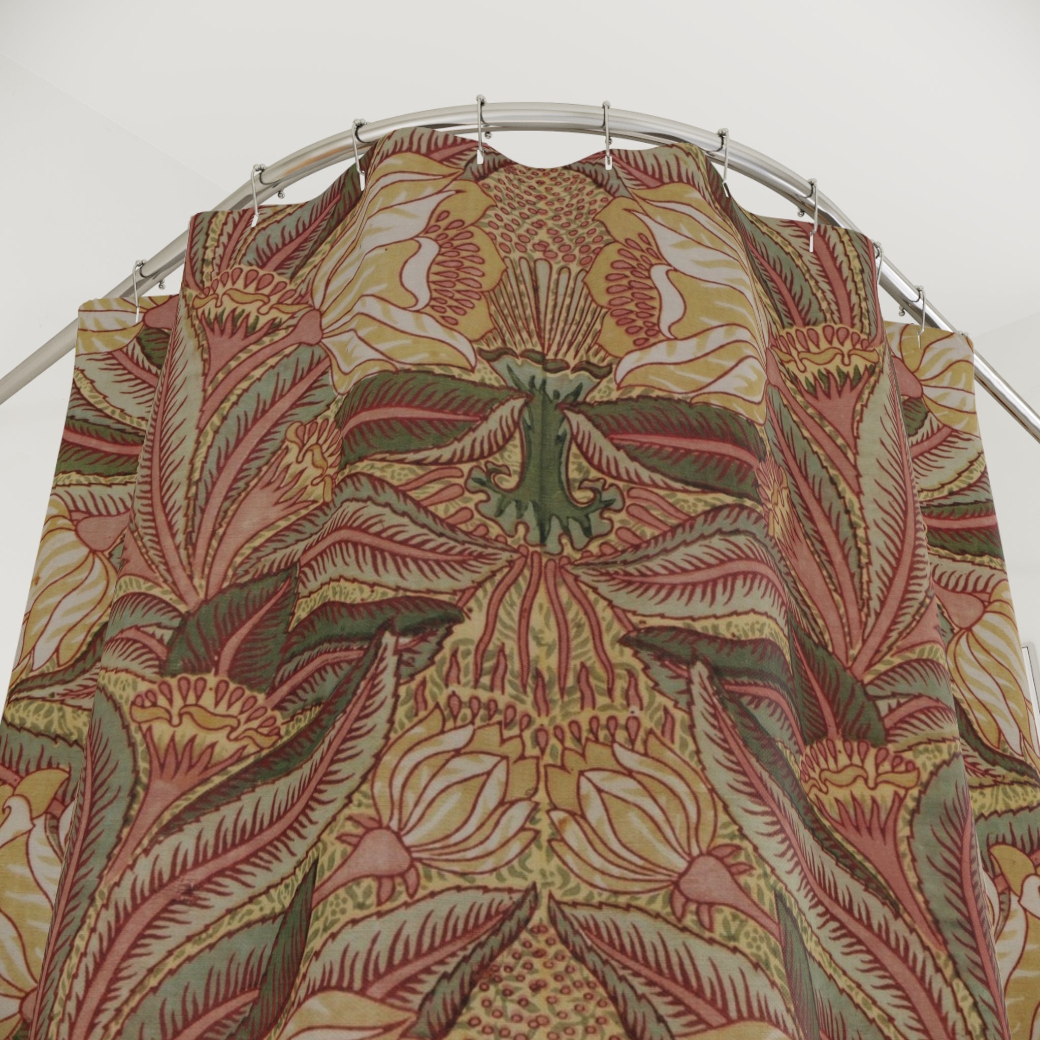 Art Nouveau Tulip Shower Curtain – Cream & Ochre
