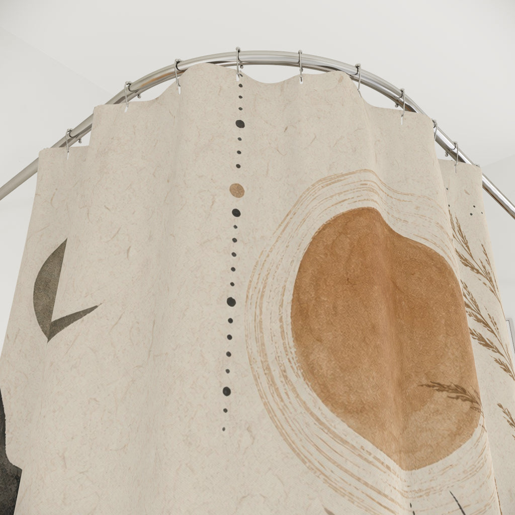 Minimal Crescent Moon Shower Curtain