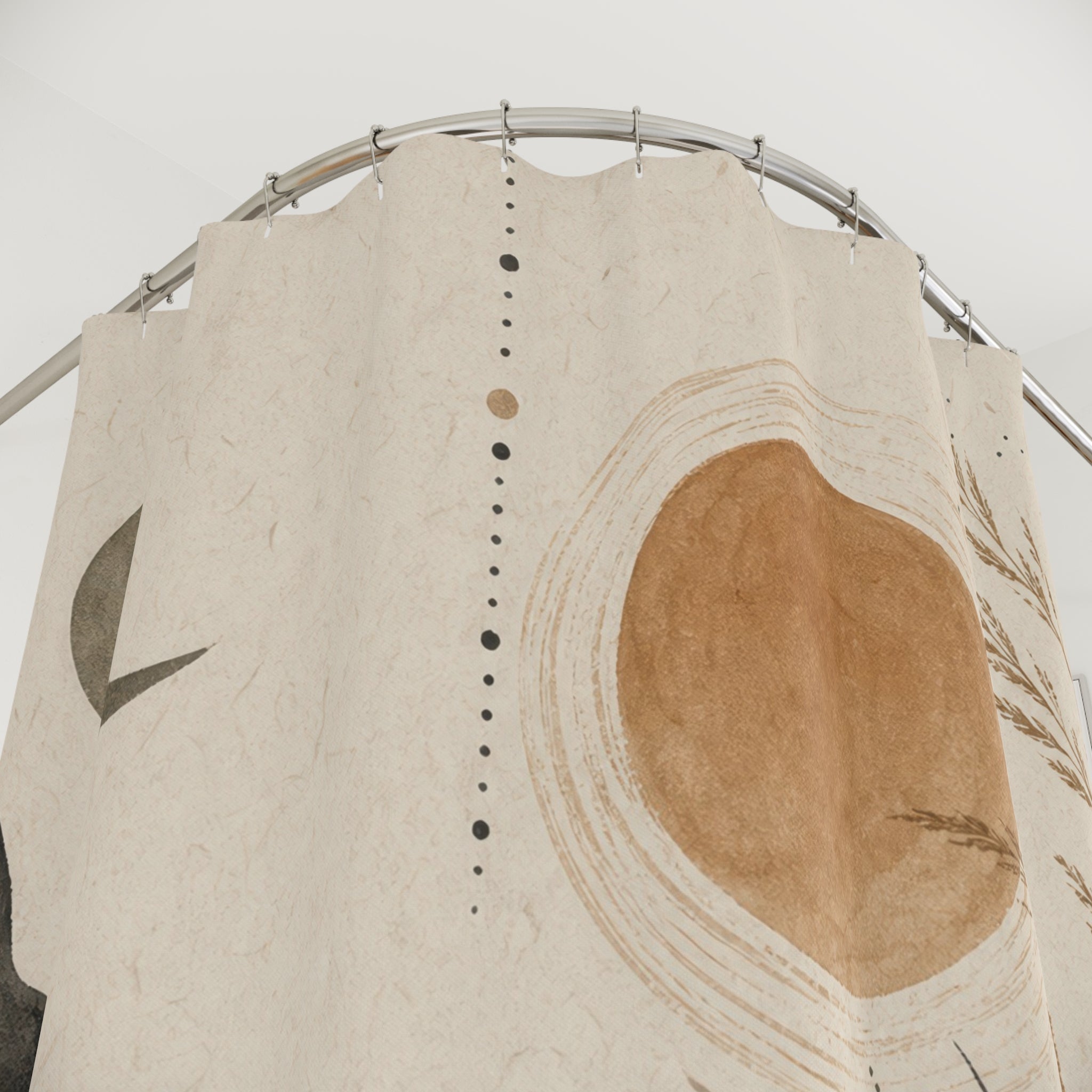 Minimal Crescent Moon Shower Curtain