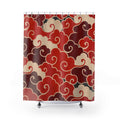 Cloud Wave Red Shower Curtain