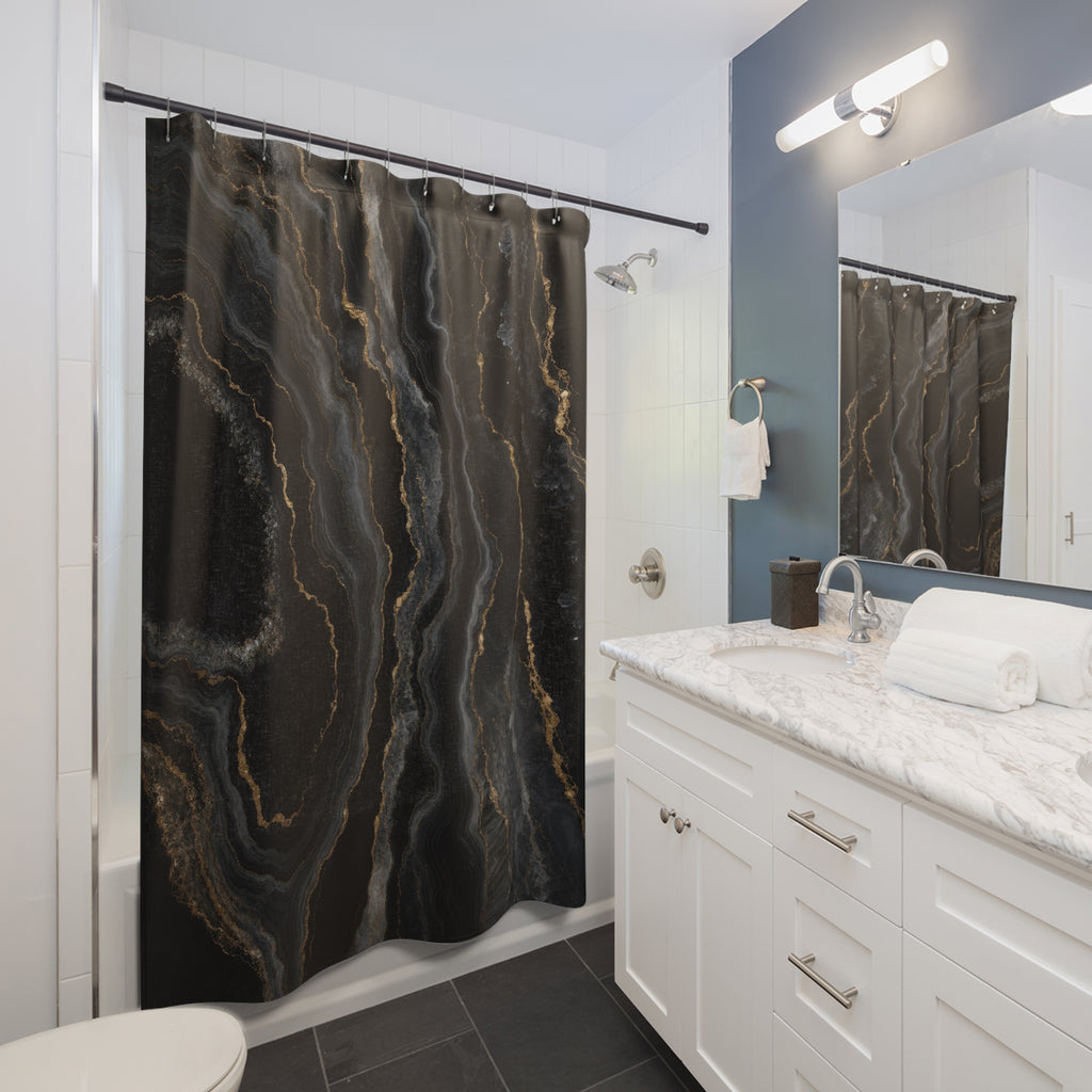 Black and Gold Shower Curtain