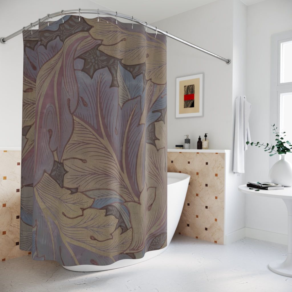Acanthus Leaf Shower Curtain – Arts & Crafts Indigo