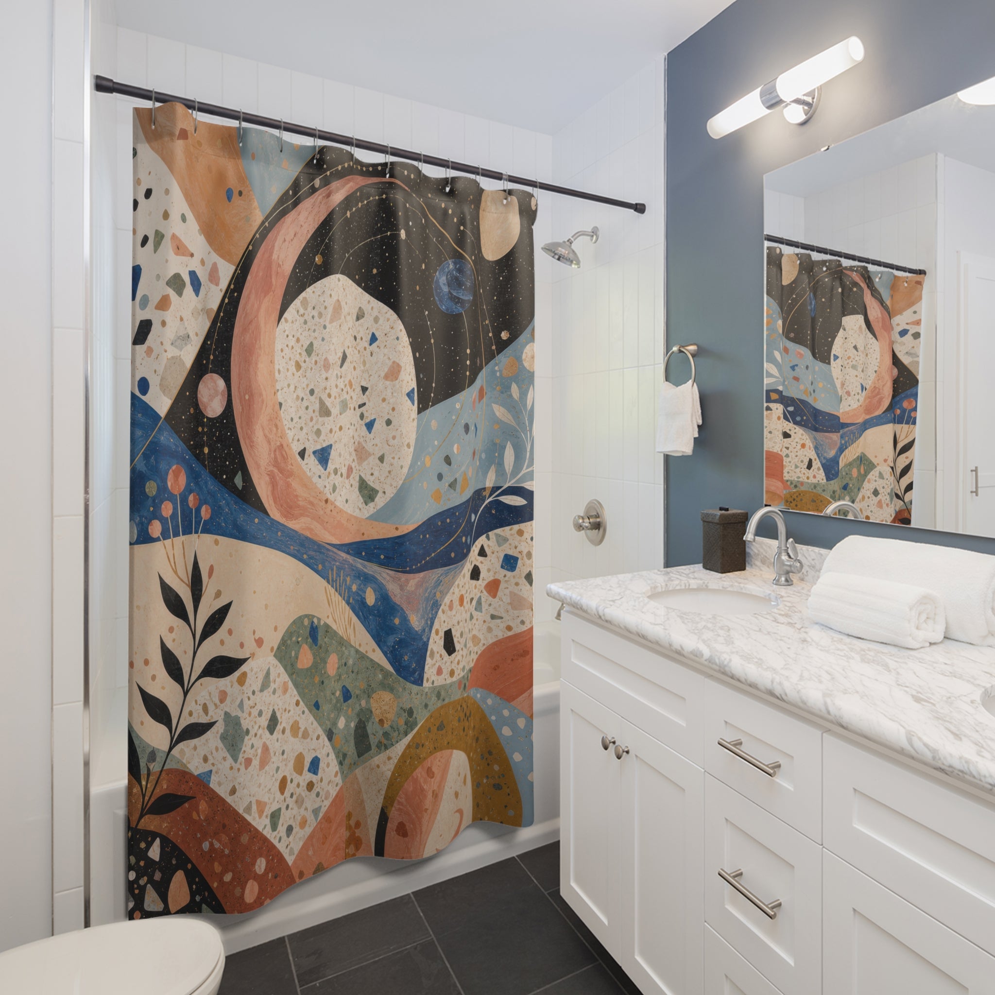 Terrazzo Orbit Garden Shower Curtain