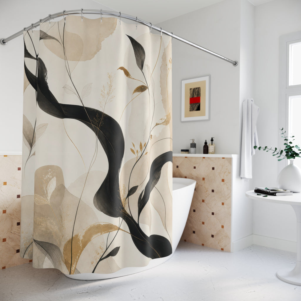 Black and Gold Shower Curtain