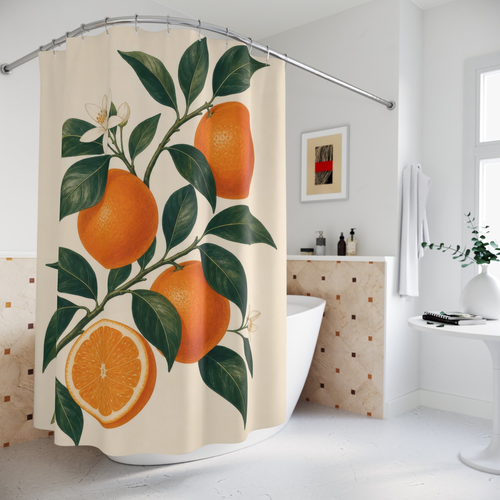 Citrus Fruit Orange Shower Curtain: Citrus Fruit Shower Curtai