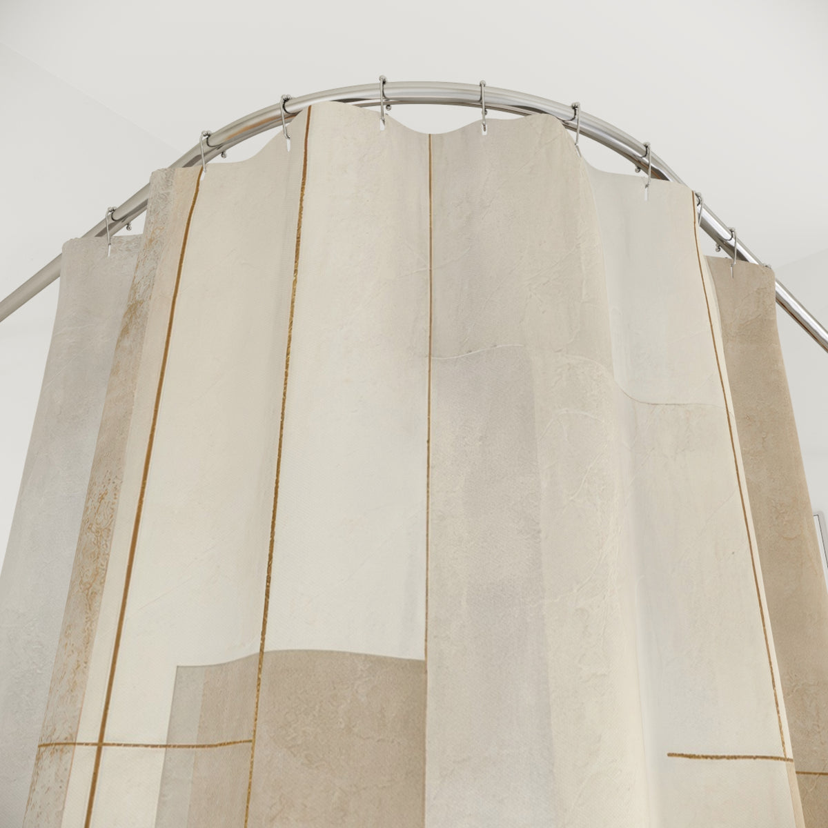 Minimalist Modern Beige Shower Curtain