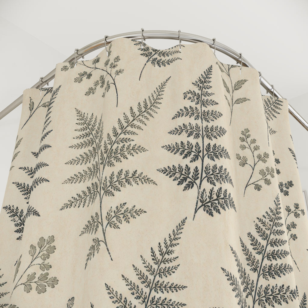 Black Fern Botanical Shower Curtain