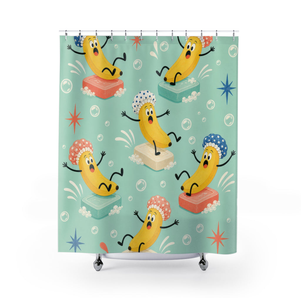Banana Shower Cap Shower Curtain