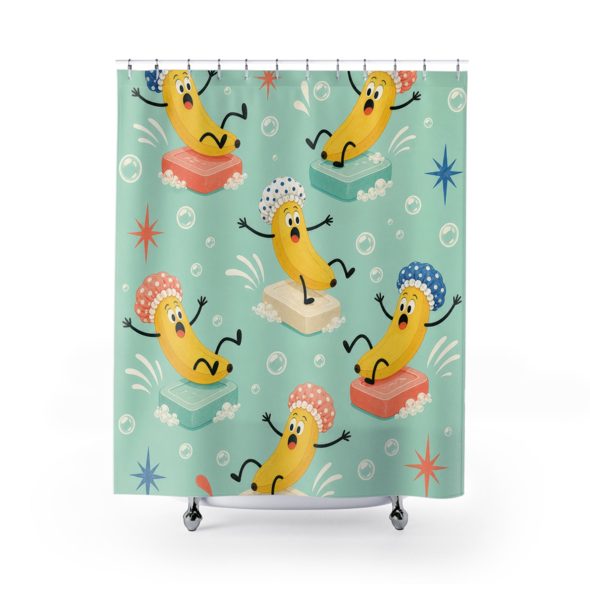 Banana Shower Cap Shower Curtain
