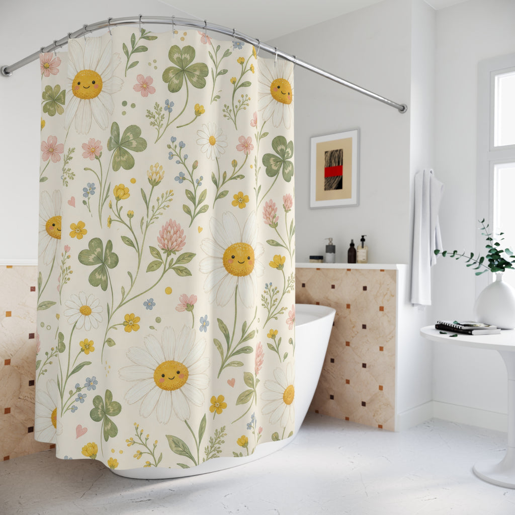 Yellow Daisy Flower Shower Curtain