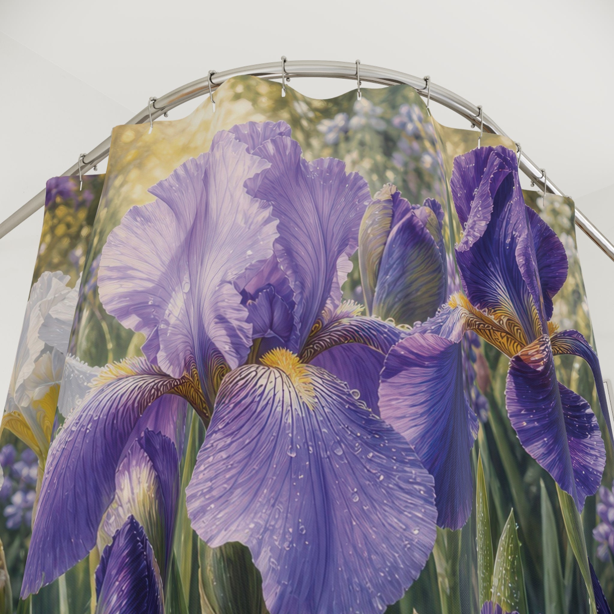 Iris Shower Curtain: Purple Floral Botanical