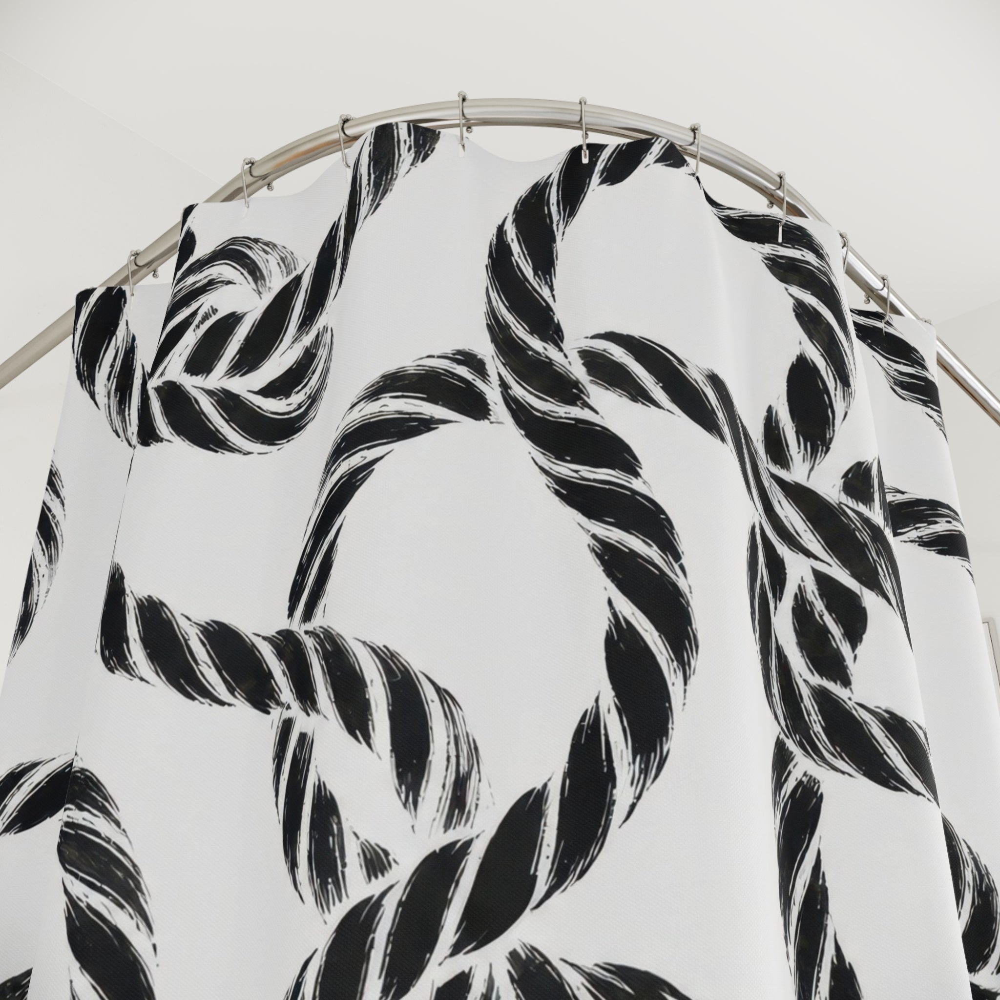 Black White Rope Shower Curtain
