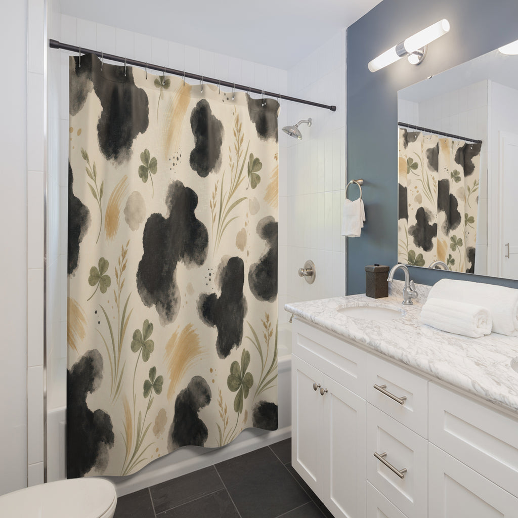 Cow Print Farmhouse Shower Curtain: Cow Print Shower Curtain