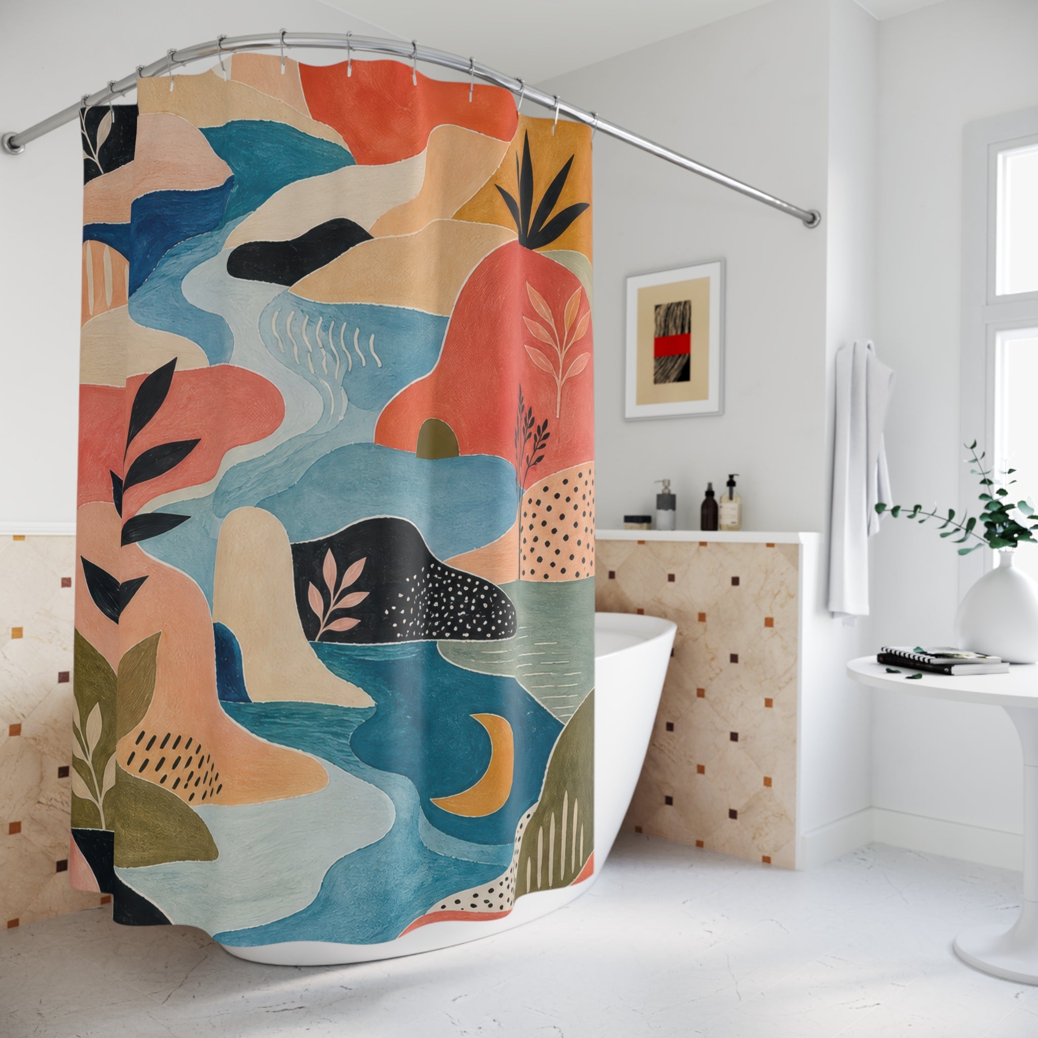 Paper Cut Sun Archipelago Shower Curtain