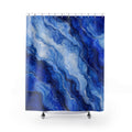 Blue Agate Marble Shower Curtain, Cobalt Blue Modern Bathroom Decor, Abstract Marble Bath Curtain, Guest Bath Decor, Small Bathroom Decor