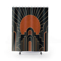 Copper Deco Black Shower Curtain