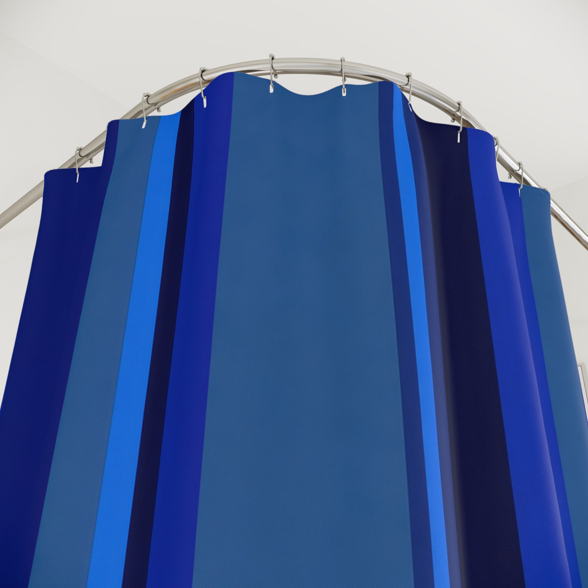Cobalt Royal Navy Vertical Stripe Shower Curtain