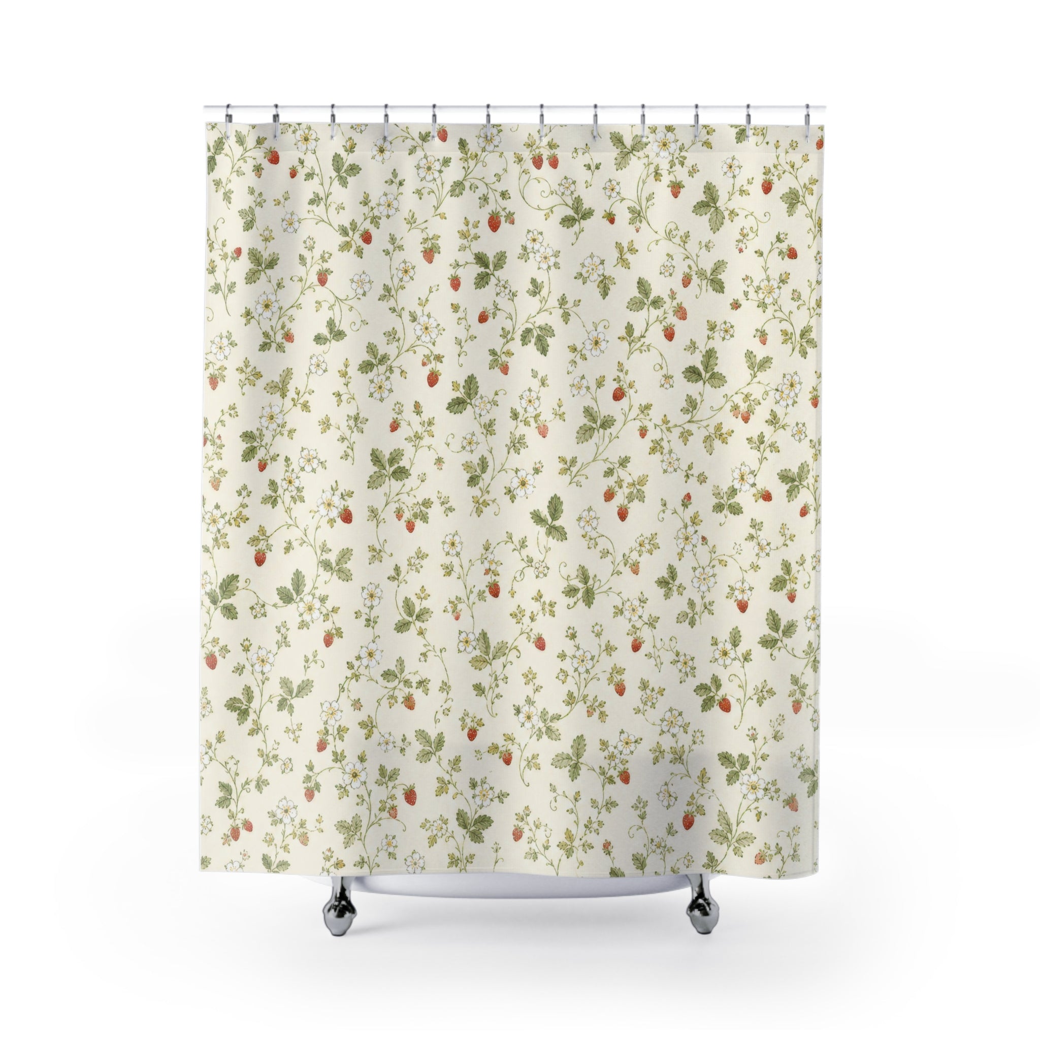 Strawberry Floral Shower Curtain
