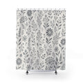 Grey Wildflower Shower Curtain