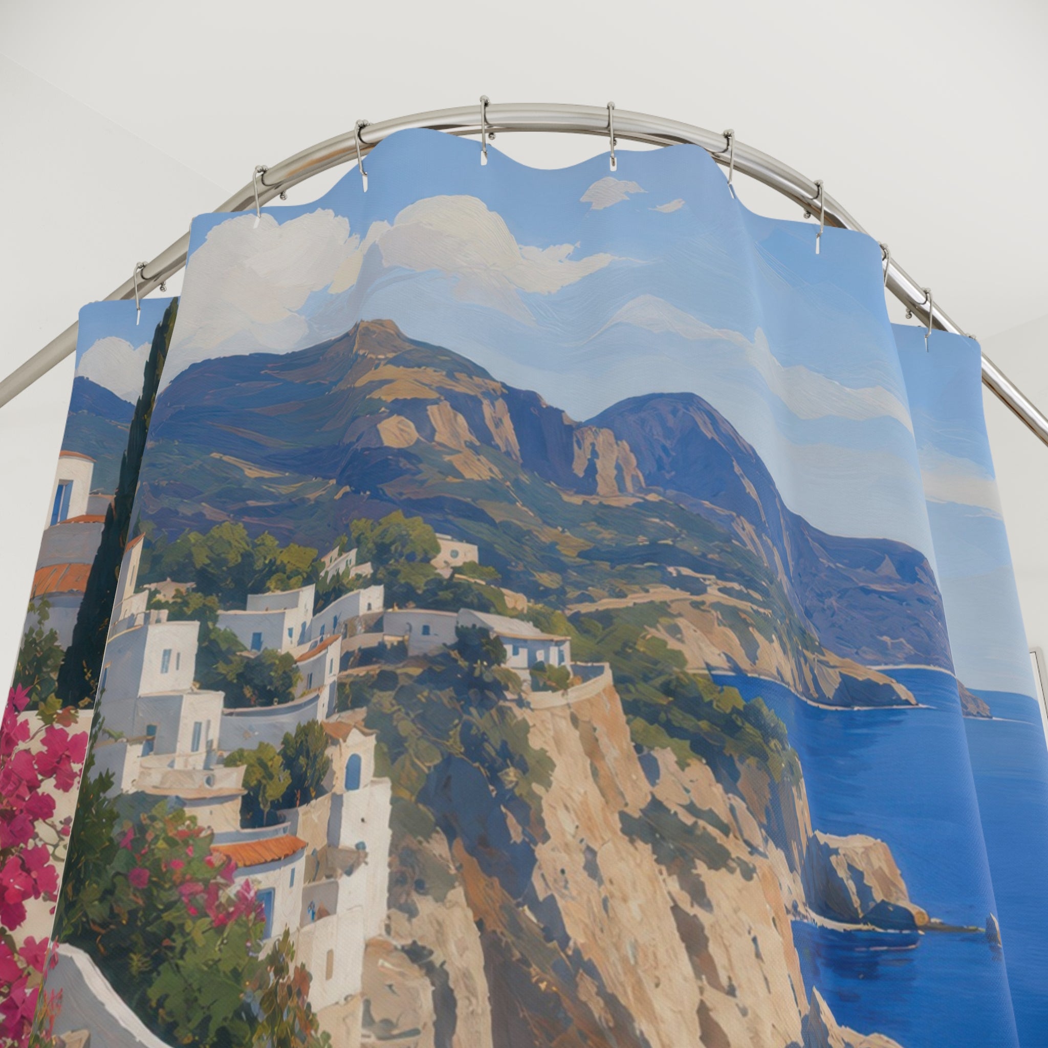 Mediterranean Cove Beachy Shower Curtain