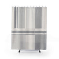 Grey White Striped Shower Curtain