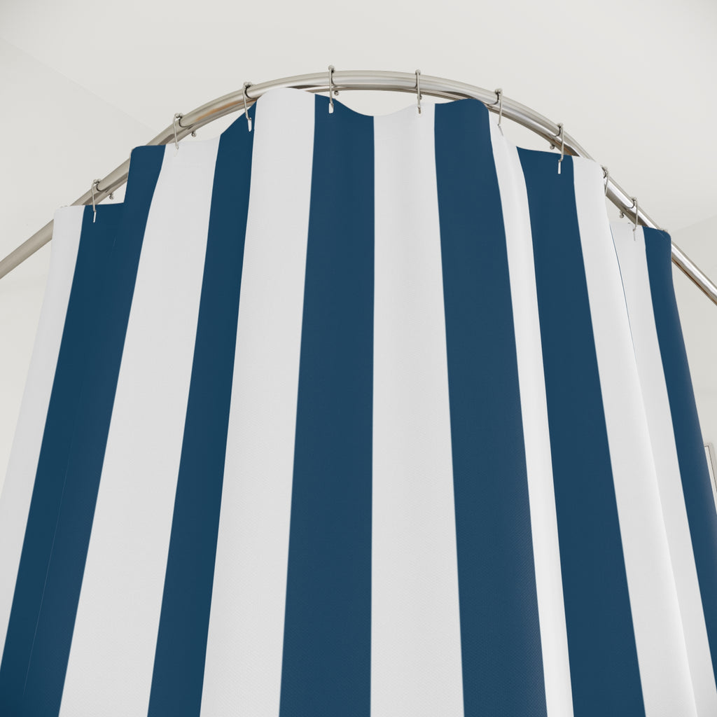 Navy Cabana Stripe Shower Curtain