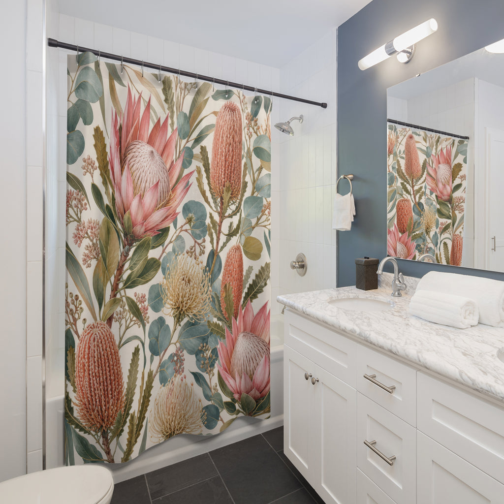 Protea Eucalyptus Shower Curtain